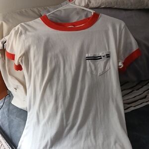 White and Red Womend T-Shirt